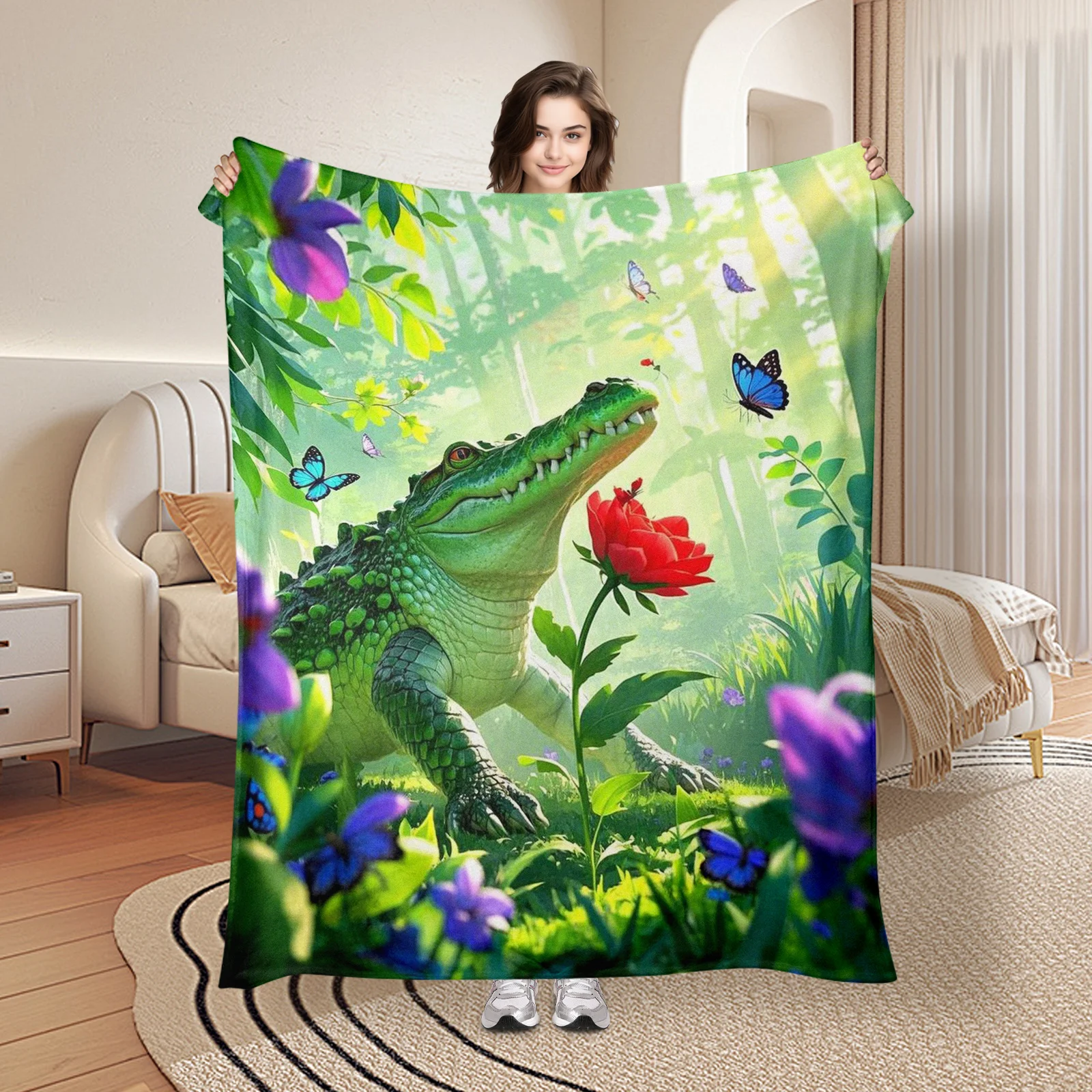 Sunlit Alligator Forest Flower Butterfly Blanket For Whimsical Nature Themes And Playful Outdoor Vibes In Home Decor
Sunlit Alligator Forest Flower Butterfly Blanket For Whimsical Nature Themes And Playful Outdoor Vibes In Home Decor