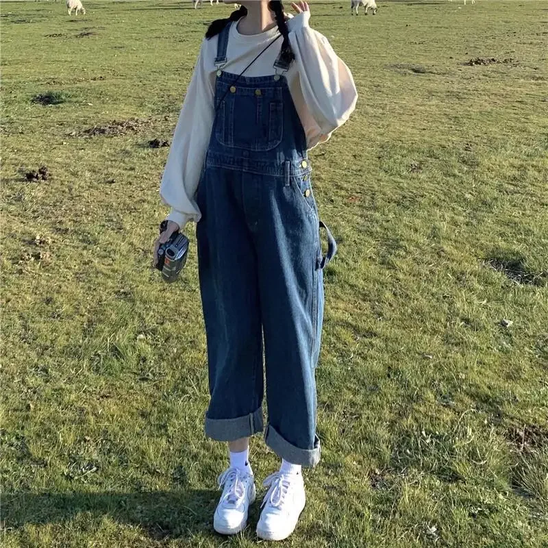 Women Autumn New Loose Jean Overalls Female Korean High Waist Straight Leg Trousers Baggy Denim Jumpsuit
Women Autumn New Loose Jean Overalls Female Korean High Waist Straight Leg Trousers Baggy Denim Jumpsuit
