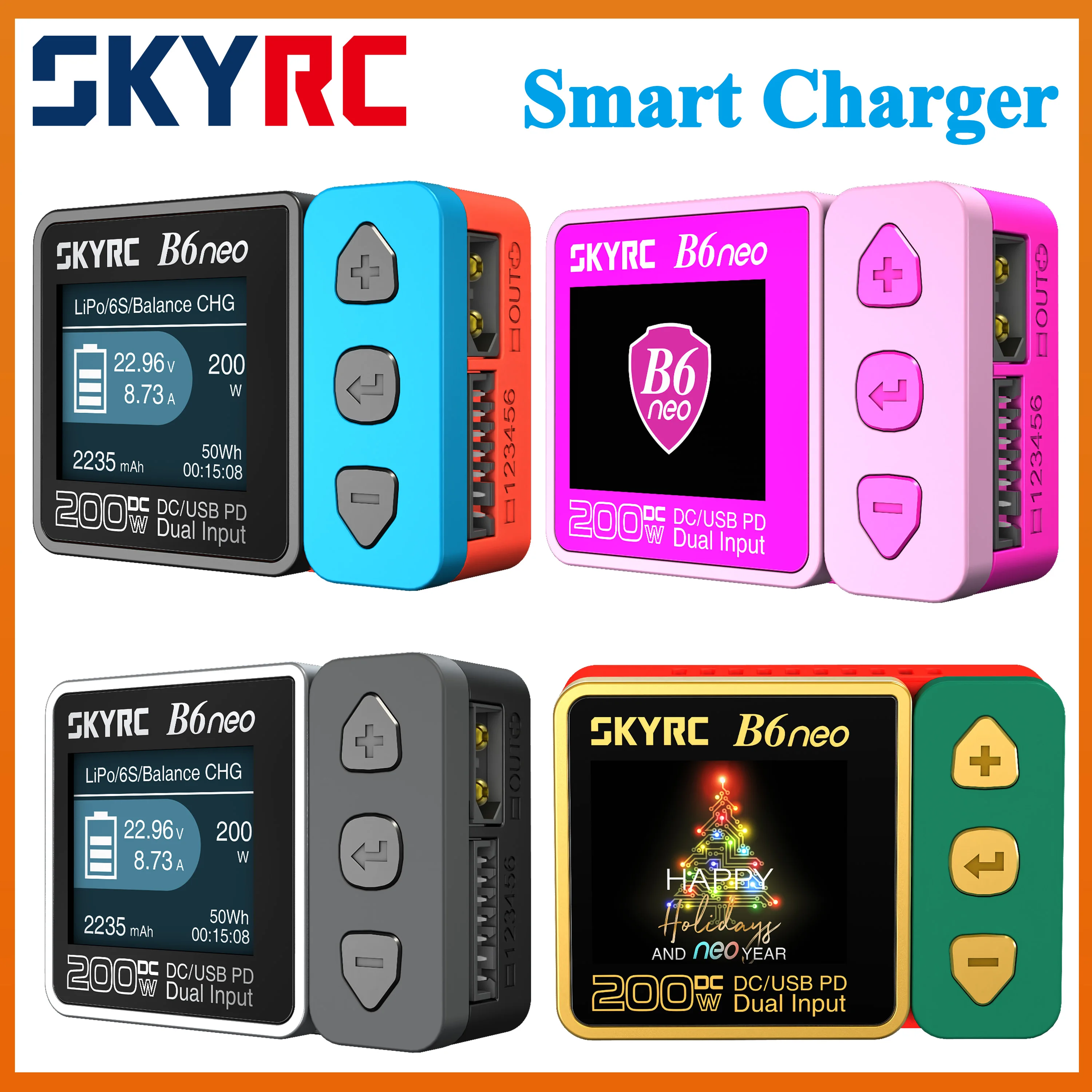SKYRC B6neo Smart Charger DC 200W PD 80W Lipo Battery Balance Charger Discharger for RC Car Airplane FPV Drone Boat SK-100198
SKYRC B6neo Smart Charger DC 200W PD 80W Lipo Battery Balance Charger Discharger for RC Car Airplane FPV Drone Boat SK-100198