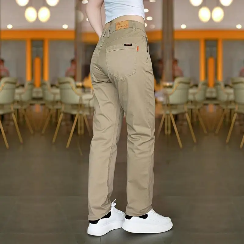 Mens High Waist Straight Casual Pants Small Label Decor Multi Pocket Slim Fit Business Trousers
Mens High Waist Straight Casual Pants Small Label Decor Multi Pocket Slim Fit Business Trousers