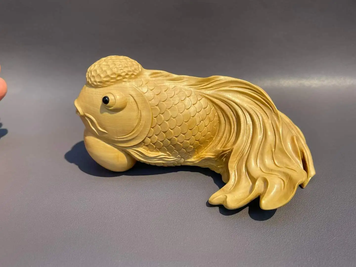 Q5085 - 14 X 8.5 X 7 CM Boxwood Carving Figurine Statue : Beautiful Gold Fish
Q5085 - 14 X 8.5 X 7 CM Boxwood Carving Figurine Statue : Beautiful Gold Fish
