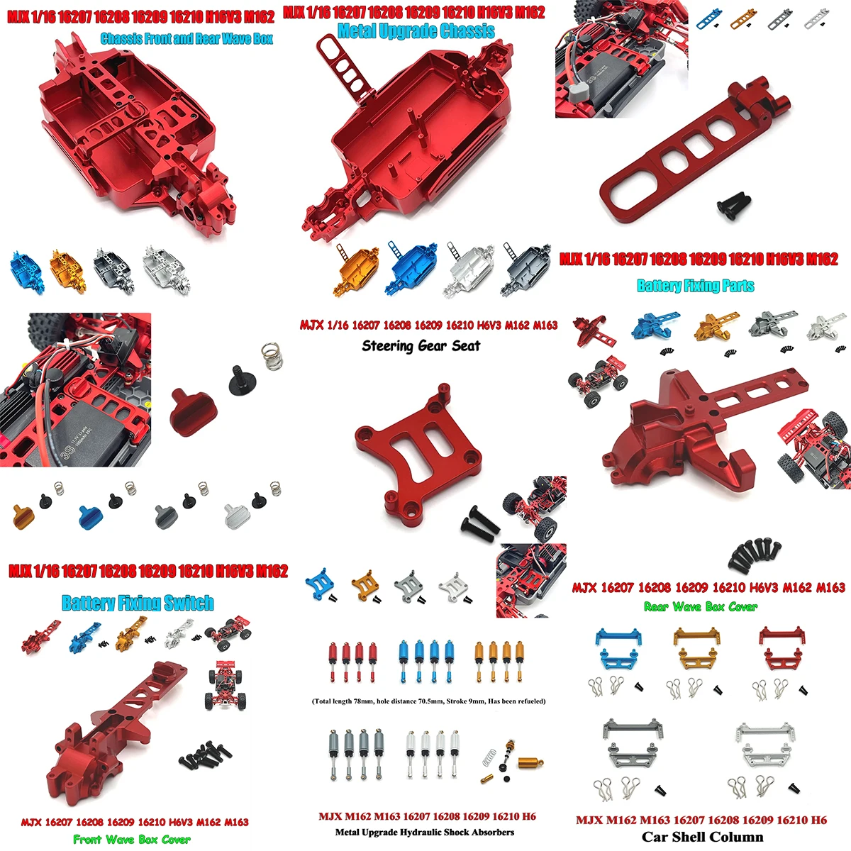 MJX 1/16 16207 16208 16209 16210 H16V3 M162 Запчасти для радиоуправляемых автомобилей Шасси Передняя и задняя волновая коробка
MJX 1/16 16207 16208 16209 16210 H16V3 M162 Запчасти для радиоуправляемых автомобилей Шасси Передняя и задняя волновая коробка
