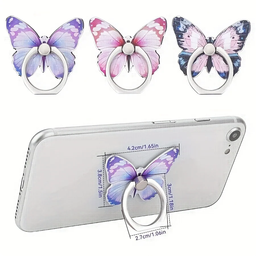 Cute Butterfly Phone Ring Holder, 360 Rotation Metal Finger Grip Stand, Secure Holding Kickstand for Phone
Cute Butterfly Phone Ring Holder, 360 Rotation Metal Finger Grip Stand, Secure Holding Kickstand for Phone