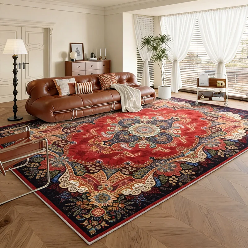 Retro Persian Red Floral Rug Large Size Non Slip Washable Soft Carpet American Vintage Bohemian Floor Mat Living Room Home Decor
Retro Persian Red Floral Rug Large Size Non Slip Washable Soft Carpet American Vintage Bohemian Floor Mat Living Room Home Decor