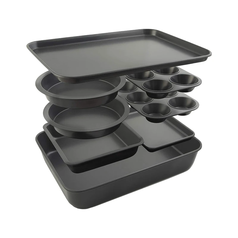 8-Piece steel non-stick baking pan Deep Various Bread Baking Set
8-Piece steel non-stick baking pan Deep Various Bread Baking Set