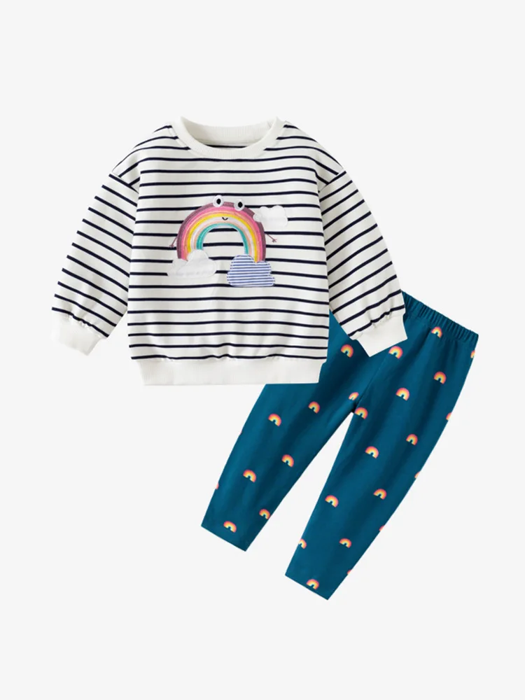 2024 Autumn Baby Girls Rainbow Striped Sweater-shirts Tops+ Legging Sets Kids Clothes Children's Clothing Cotton
2024 Autumn Baby Girls Rainbow Striped Sweater-shirts Tops+ Legging Sets Kids Clothes Children's Clothing Cotton