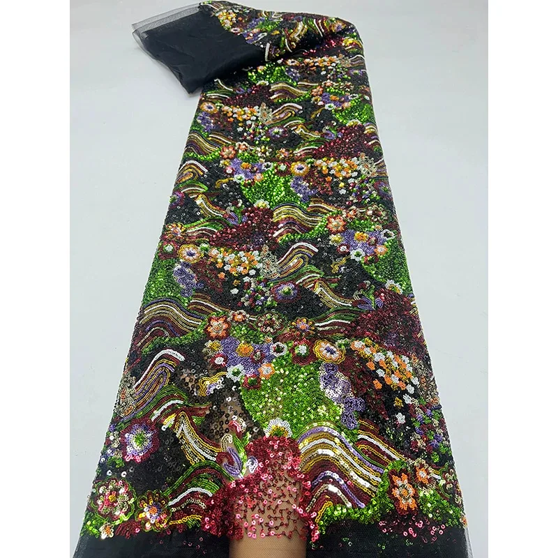 1yard Colorful landscape painting sequin embroidery lace fabrics for sewing Evening gown and wedding dress DIY clothing fabric
1yard Colorful landscape painting sequin embroidery lace fabrics for sewing Evening gown and wedding dress DIY clothing fabric