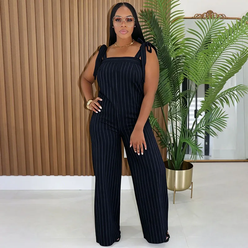 Striped Printing One Piece Jumpsuit Woman Overalls Summer Outfits Elegant Bandage Backless Casual Wide Leg Rompers Combinaison
Striped Printing One Piece Jumpsuit Woman Overalls Summer Outfits Elegant Bandage Backless Casual Wide Leg Rompers Combinaison