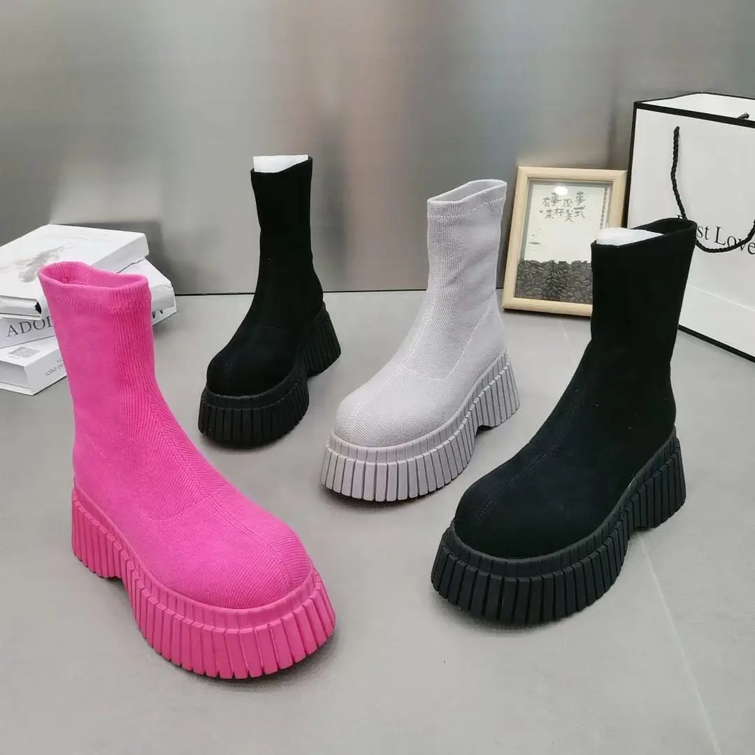 Thick-soled high-ankle elastic boots stylish comfortable lightweight slimming with fleece lining for warmth casual cotton shoes
Thick-soled high-ankle elastic boots stylish comfortable lightweight slimming with fleece lining for warmth casual cotton shoes