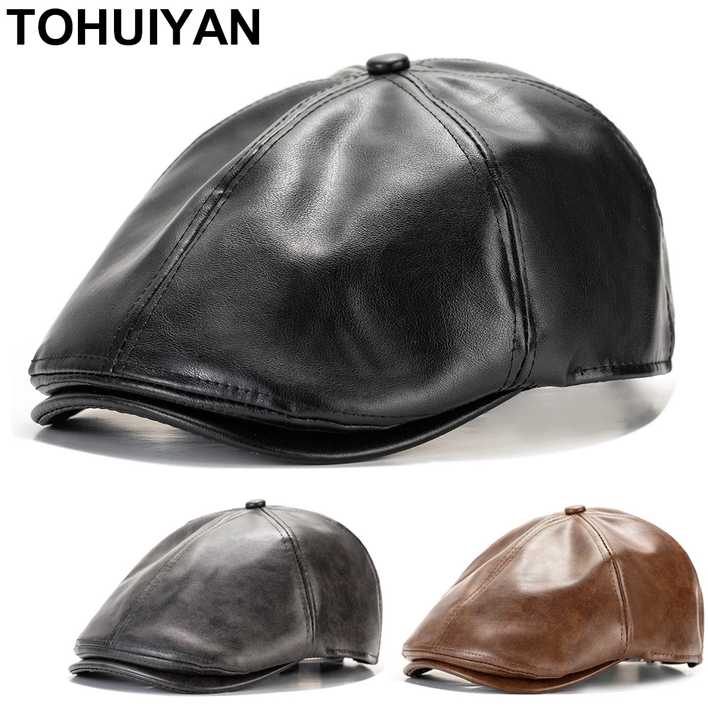 New PU Leather Newsboy Cap British Style Brand Beret Hat Warm Winter Adjustable Octagonal Caps Fashion Painter Hats for Women
New PU Leather Newsboy Cap British Style Brand Beret Hat Warm Winter Adjustable Octagonal Caps Fashion Painter Hats for Women