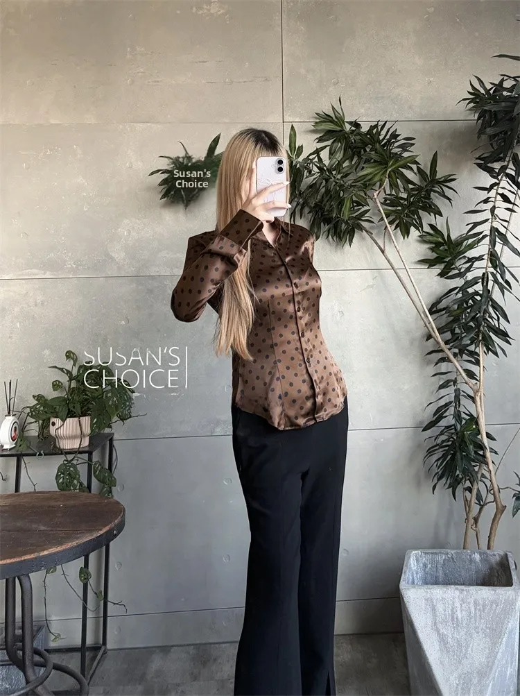 Рубашка женская Susan Ref Pure Original в стиле ретро с длинным рукавом, в горошек, двухцветная, универсальная, для ранней осени
Рубашка женская Susan Ref Pure Original в стиле ретро с длинным рукавом, в горошек, двухцветная, универсальная, для ранней осени