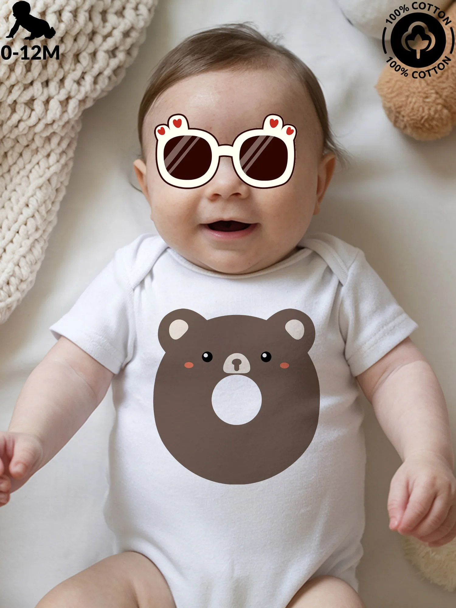 Bear Donut Unisex Baby Crawling Suit, Pure Cotton Soft Onesie, All-Season Wear White Bodysuit 190GSM
Bear Donut Unisex Baby Crawling Suit, Pure Cotton Soft Onesie, All-Season Wear White Bodysuit 190GSM