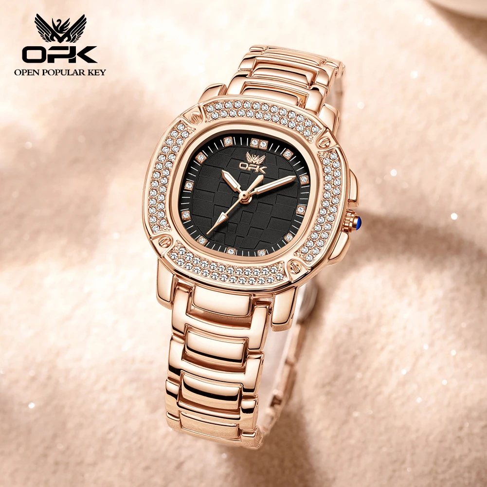 OPK 6084 Elegance Women Quartz Watch Diamond Square Dial HD Night Vision Deep Blue Crown Luminous Function Waterproof Watch
OPK 6084 Elegance Women Quartz Watch Diamond Square Dial HD Night Vision Deep Blue Crown Luminous Function Waterproof Watch