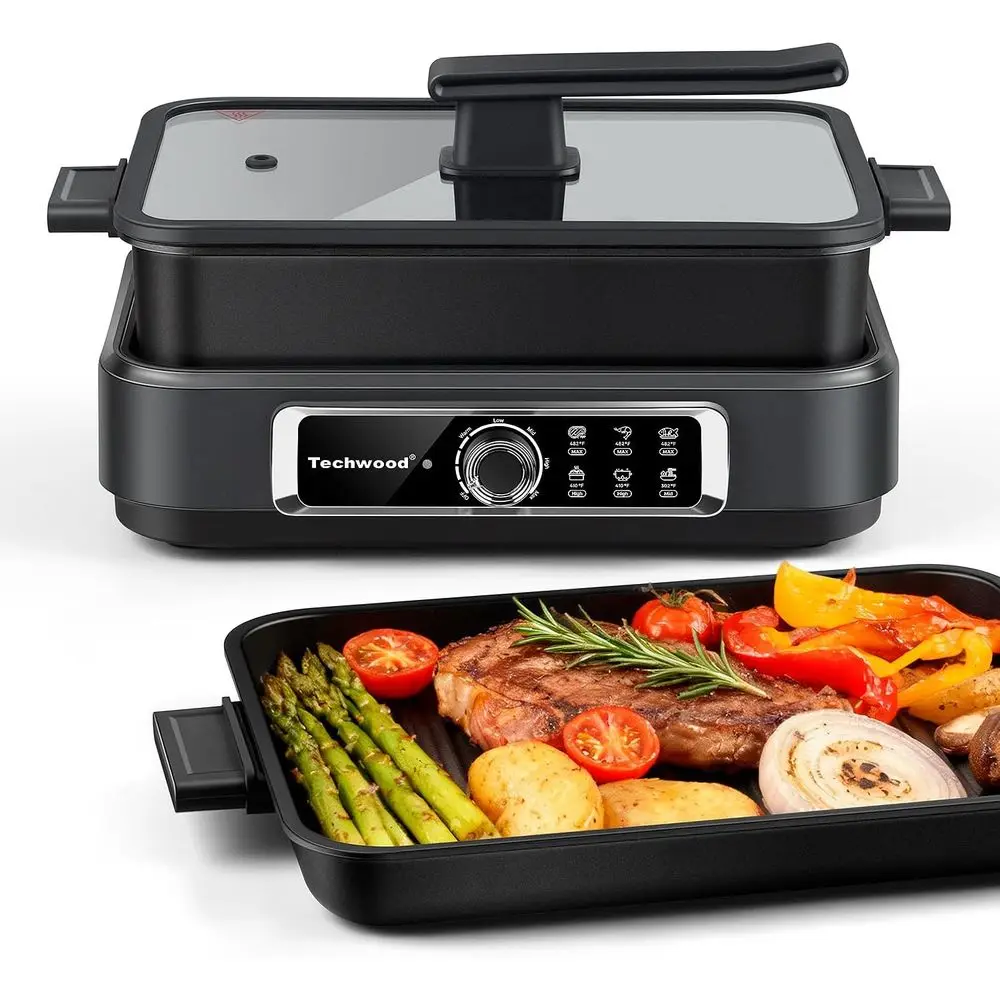 7.5-Quart Electric Multi-Cooker, 1500W, 5 Heat Settings, Non-stick Pan & Pot, Dishwasher Safe, Black
7.5-Quart Electric Multi-Cooker, 1500W, 5 Heat Settings, Non-stick Pan & Pot, Dishwasher Safe, Black