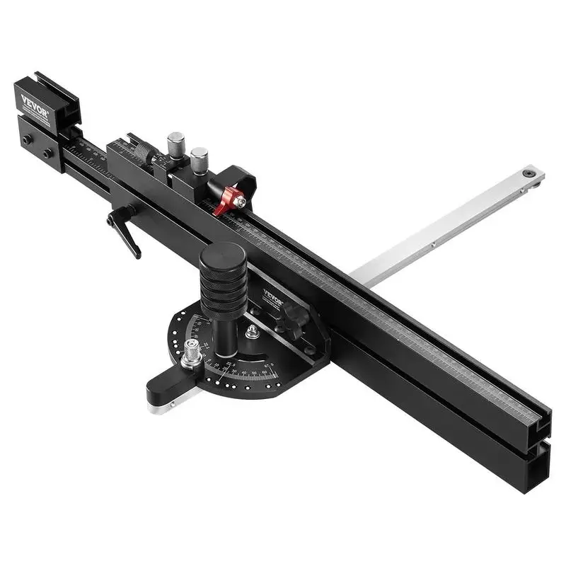 Miter gauge, standard slot 19 x 10 mm, aluminum alloy with 48-89 cm indexing, 15 angle stops, adjustable piston and removable disc, for woodworking
Miter gauge, standard slot 19 x 10 mm, aluminum alloy with 48-89 cm indexing, 15 angle stops, adjustable piston and removable disc, for woodworking