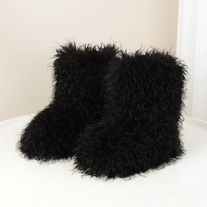 New Winter Snow Boots Thickened Imitation Sheep Plush Women's High Boots Korean Edition Solid Color Flat Bottom Boots Punk Style
New Winter Snow Boots Thickened Imitation Sheep Plush Women's High Boots Korean Edition Solid Color Flat Bottom Boots Punk Style