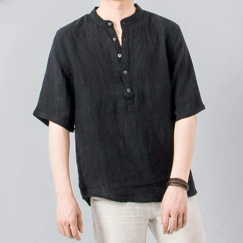 Rustic Folded Linen Men's Summer Loose Stand Collar Overhead Breathable Cotton Linen Casual Shirt Citywalk PU Leather
Rustic Folded Linen Men's Summer Loose Stand Collar Overhead Breathable Cotton Linen Casual Shirt Citywalk PU Leather