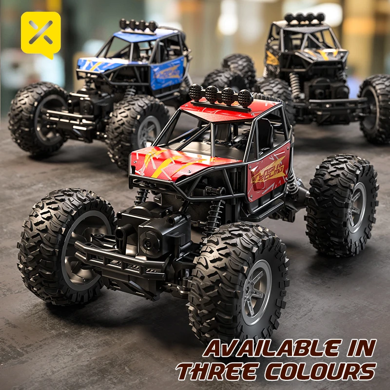 Remote-controlled off-road climbing vehicle with four-wheel drive and shock-absorbing large tyres suitable for Kids and Adults
Remote-controlled off-road climbing vehicle with four-wheel drive and shock-absorbing large tyres suitable for Kids and Adults