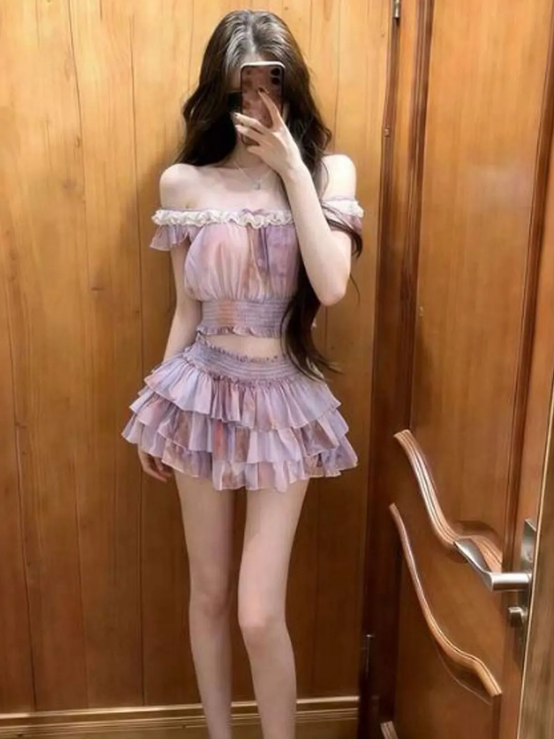 Unique Purple One-Shoulder Top And Cake Skirt Set Summer Casual Style Comfortable Short Sleeve Fly Sleeve Printed Pattern
Unique Purple One-Shoulder Top And Cake Skirt Set Summer Casual Style Comfortable Short Sleeve Fly Sleeve Printed Pattern