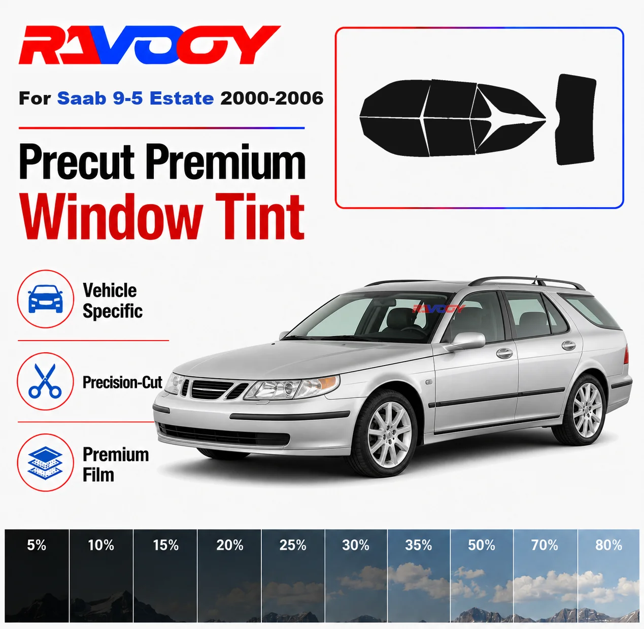Premium Precut Window Tint Kit Front Rear Windows Rear Windshield For Saab 9-5 Estate 2000-2006 Complete Set Nano Ceramic Film
Premium Precut Window Tint Kit Front Rear Windows Rear Windshield For Saab 9-5 Estate 2000-2006 Complete Set Nano Ceramic Film