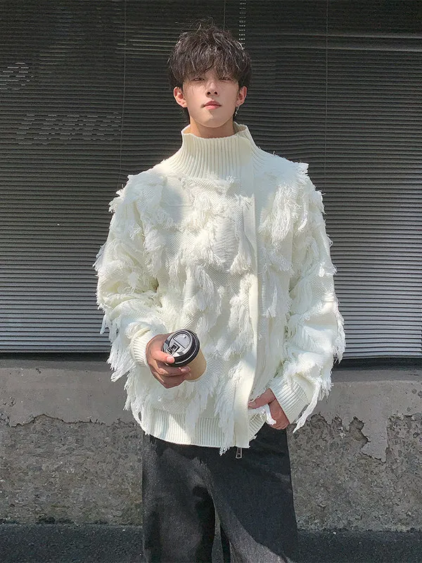 Белый вязаный свитер Cleanfit с бахромой и асимметричной молнией по бокам, мужской, повседневный, в американском стиле, зимний, из трикотажа
Белый вязаный свитер Cleanfit с бахромой и асимметричной молнией по бокам, мужской, повседневный, в американском стиле, зимний, из трикотажа