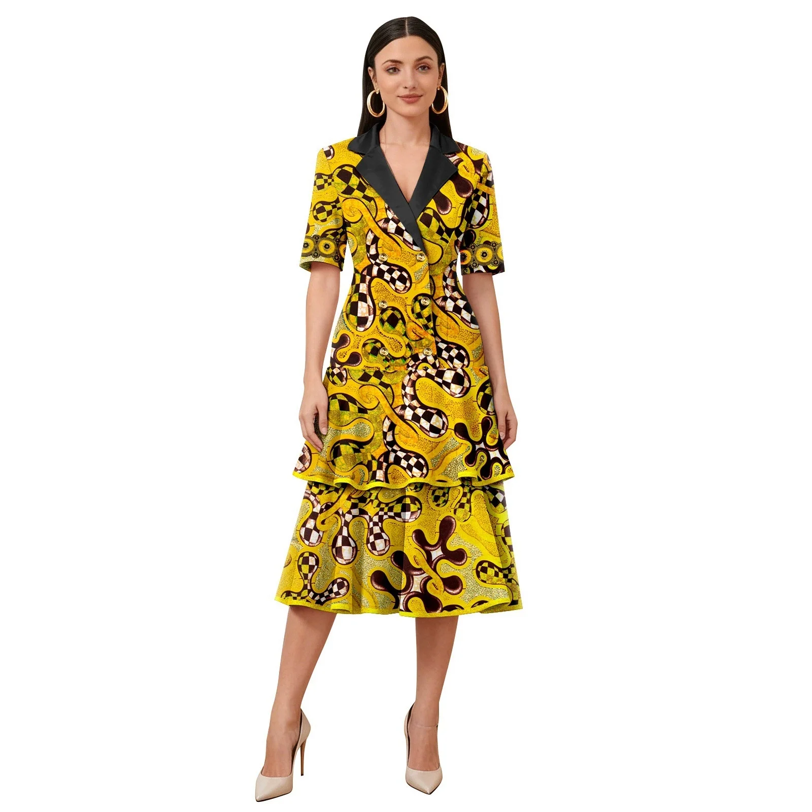 Elegant African Dashiki Outfits for Women Short Sleeve Double Breasted High Waist Slim Fit Party Attire Printed African Dresses
Elegant African Dashiki Outfits for Women Short Sleeve Double Breasted High Waist Slim Fit Party Attire Printed African Dresses
