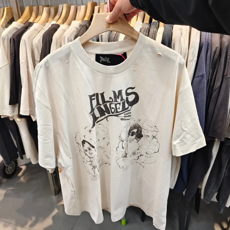 Paly Men's Light White Distressed Hole Graphic T-Shirt - Oversized Retro Streetwear Short-Sleeve
Paly Men's Light White Distressed Hole Graphic T-Shirt - Oversized Retro Streetwear Short-Sleeve