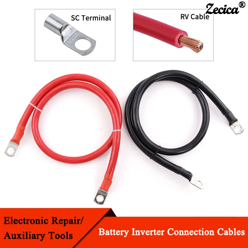 Battery Inverter Connection Cable Set with M8 SC Terminals 8/6/4/2 AWG 10/16/25/35mm2 UPS Wire Red Copper Core Tin-plated Lug
Battery Inverter Connection Cable Set with M8 SC Terminals 8/6/4/2 AWG 10/16/25/35mm2 UPS Wire Red Copper Core Tin-plated Lug