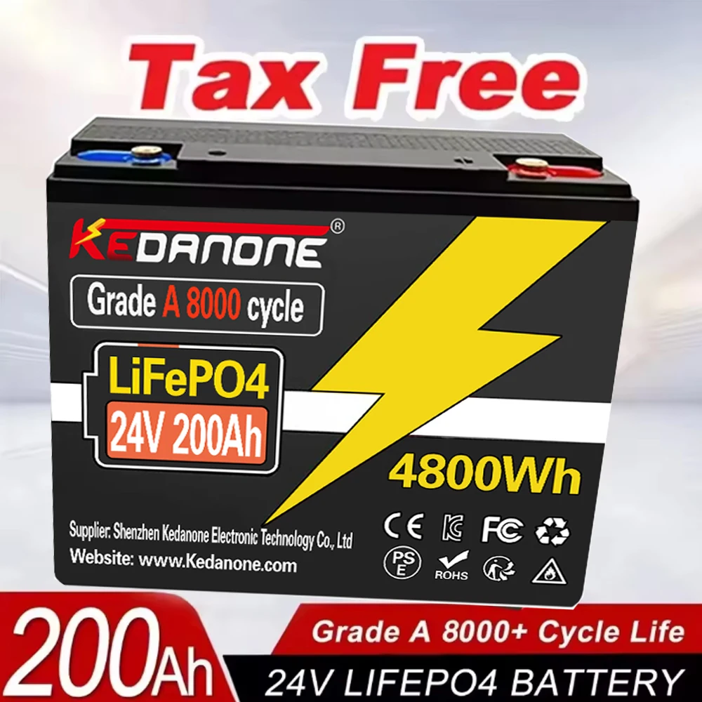 200Ah LiFePO4 24V Lithium Battery 220Ah LiFePO4 Battery 24V Support BMS 8000+ Cycles Times For Solar Boat No Tax
200Ah LiFePO4 24V Lithium Battery 220Ah LiFePO4 Battery 24V Support BMS 8000+ Cycles Times For Solar Boat No Tax