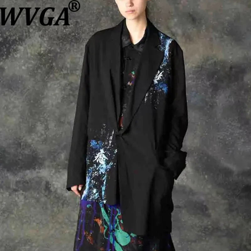 WVGA весна осень новый мужской темный костюм Tide High Street с принтом модный пиджак нишевый шикарный повседневный пиджак с длинными рукавами Ins W12977 
WVGA весна осень новый мужской темный костюм Tide High Street с принтом модный пиджак нишевый шикарный повседневный пиджак с длинными рукавами Ins W12977