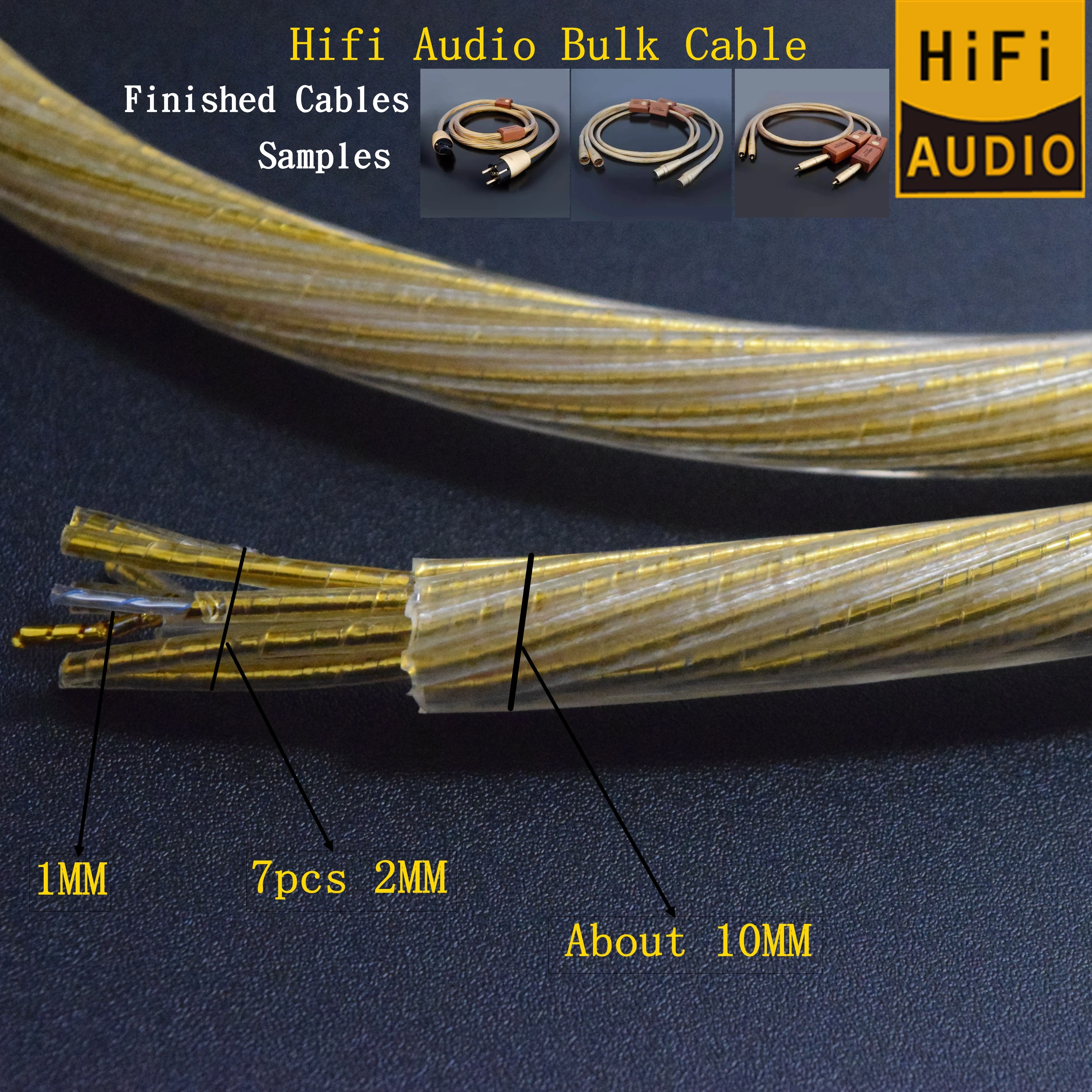 Higi Audio Golden 10MM OFC Silver Plated 7Cores 1mm Xlr/ Rca/ AC cord Signal Bulk Cable For Diy Audio Amp Speaker Signal Cable
Higi Audio Golden 10MM OFC Silver Plated 7Cores 1mm Xlr/ Rca/ AC cord Signal Bulk Cable For Diy Audio Amp Speaker Signal Cable