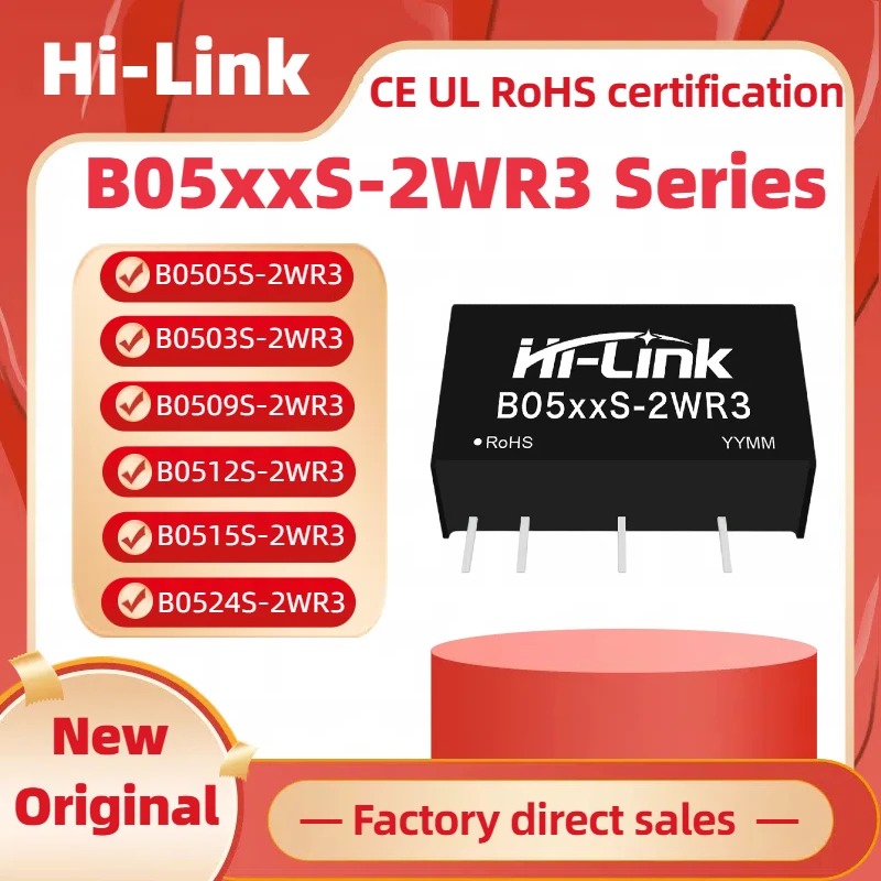 10pcs B0505S-2WR3 B0512S-2WR3 B0524S-2WR3 2W 5V 0.4A DC DC Converter Power Supply Module 3.3V9V 12V 15V 24V Consumer Electronics
10pcs B0505S-2WR3 B0512S-2WR3 B0524S-2WR3 2W 5V 0.4A DC DC Converter Power Supply Module 3.3V9V 12V 15V 24V Consumer Electronics