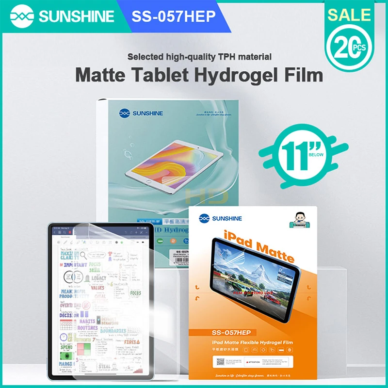 SUNSHINE SS-057HEP Matte Hydrogel Flim Anti-Glare | HD Clarity | Touch-Sensitive Compatible with Screens up to11 Inches
SUNSHINE SS-057HEP Matte Hydrogel Flim Anti-Glare | HD Clarity | Touch-Sensitive Compatible with Screens up to11 Inches