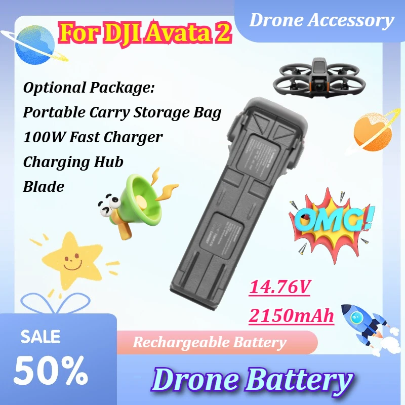 14.76V 2150mAh Drone Battery for DJI Avata 2 FPV Drone Smart Flight Battery Two-Way Charging Hub Fast Charging Drone Accessory
14.76V 2150mAh Drone Battery for DJI Avata 2 FPV Drone Smart Flight Battery Two-Way Charging Hub Fast Charging Drone Accessory