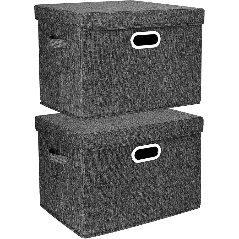 Large Storage Bins with Lids, Collapsible, Washable, Fabric Storage Boxes for Organizing, 17.3x11.8x11.4 inches, 2 Pack, Black
Large Storage Bins with Lids, Collapsible, Washable, Fabric Storage Boxes for Organizing, 17.3x11.8x11.4 inches, 2 Pack, Black