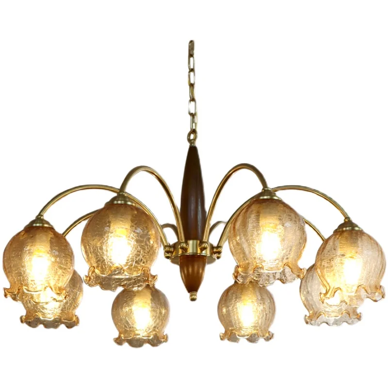 Medieval living room chandelier creative solid wood dining room bedroom light Japanese retro American homestay copper flower gla
Medieval living room chandelier creative solid wood dining room bedroom light Japanese retro American homestay copper flower gla