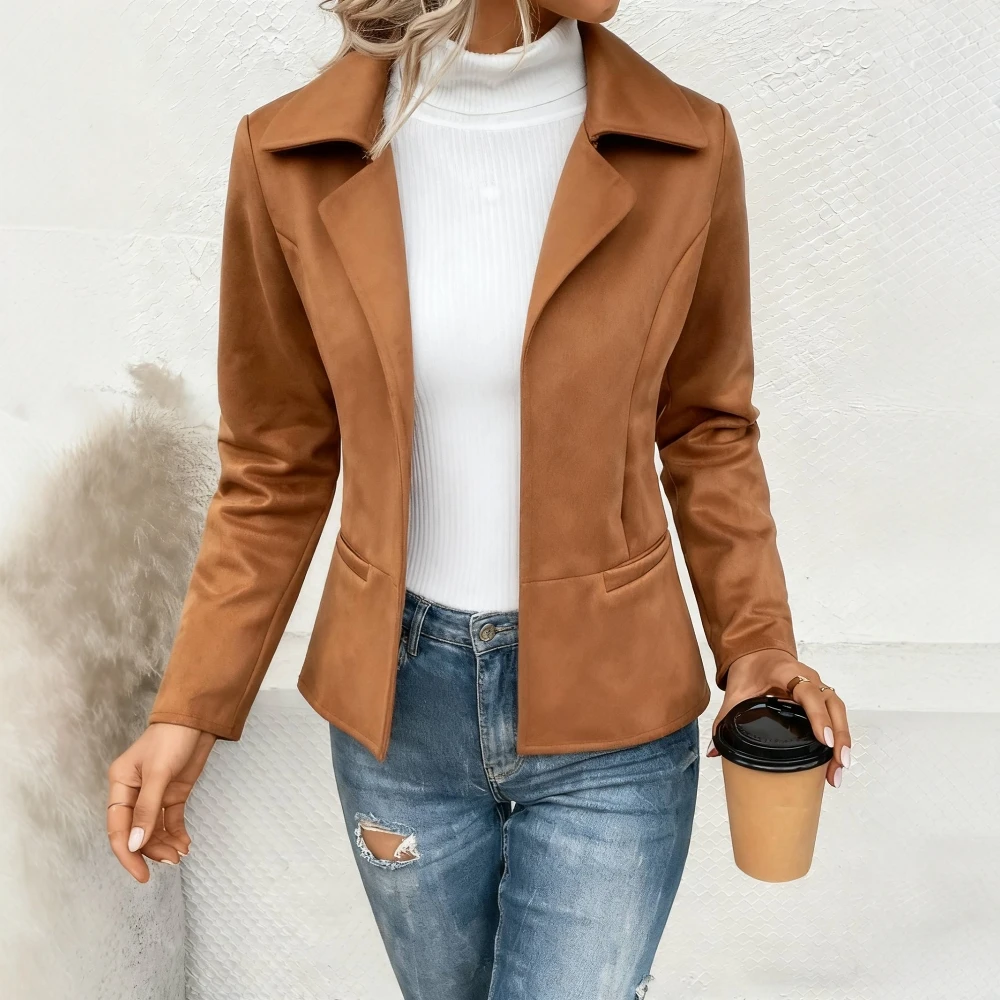 Повседневная куртка с круглым вырезом, осенняя женская модная верхняя одежда без украшения, удобная посадка, классический стиль
Повседневная куртка с круглым вырезом, осенняя женская модная верхняя одежда без украшения, удобная посадка, классический стиль