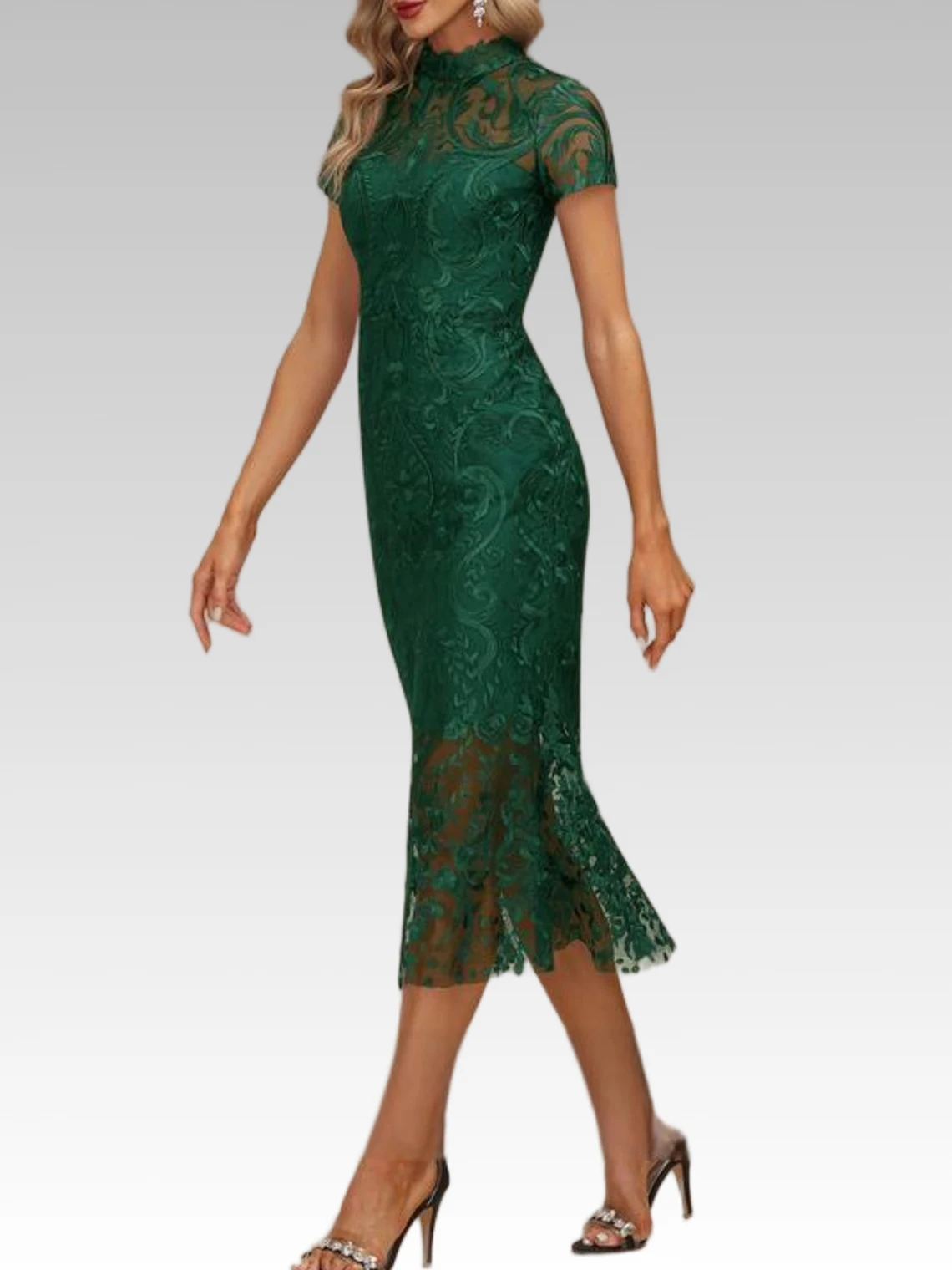 Elegant Sheath Formal Evening Dress Lace Tea-Length High Neck Short Sleeve Ruffles Prom Wedding Guest Dress 2025 free customized
Elegant Sheath Formal Evening Dress Lace Tea-Length High Neck Short Sleeve Ruffles Prom Wedding Guest Dress 2025 free customized