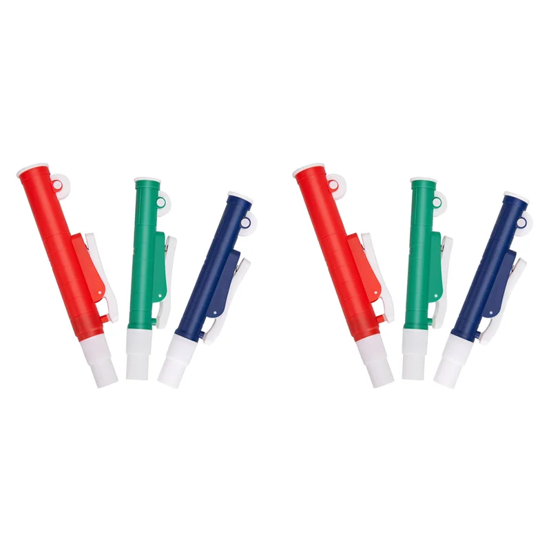 ABYN-Pipette Pumps, 6Pcs Lab Handheld Pumps: 2Ml Blue, 10Ml Green, 25Ml Red, Fit Glass Or Plastic Pipettes
ABYN-Pipette Pumps, 6Pcs Lab Handheld Pumps: 2Ml Blue, 10Ml Green, 25Ml Red, Fit Glass Or Plastic Pipettes
