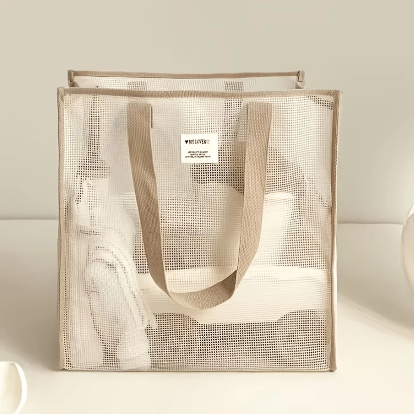 Transparent Mesh Beach Tote Bag Large Capacity Swimming Gym Storage Bag Women Summer Vacation Essentials Handbag
Transparent Mesh Beach Tote Bag Large Capacity Swimming Gym Storage Bag Women Summer Vacation Essentials Handbag