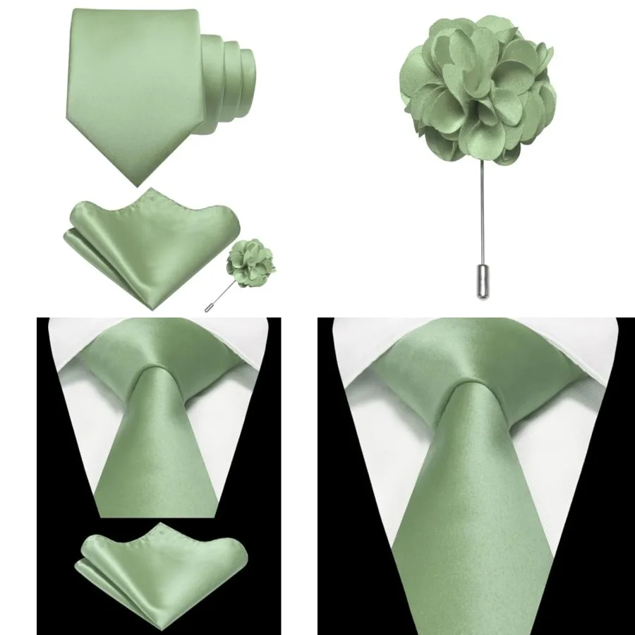 Solid Color Tie and Pocket Square Hankerchief with Lapel Pin Set for Men,Sage Green With Lapel Pin
Solid Color Tie and Pocket Square Hankerchief with Lapel Pin Set for Men,Sage Green With Lapel Pin