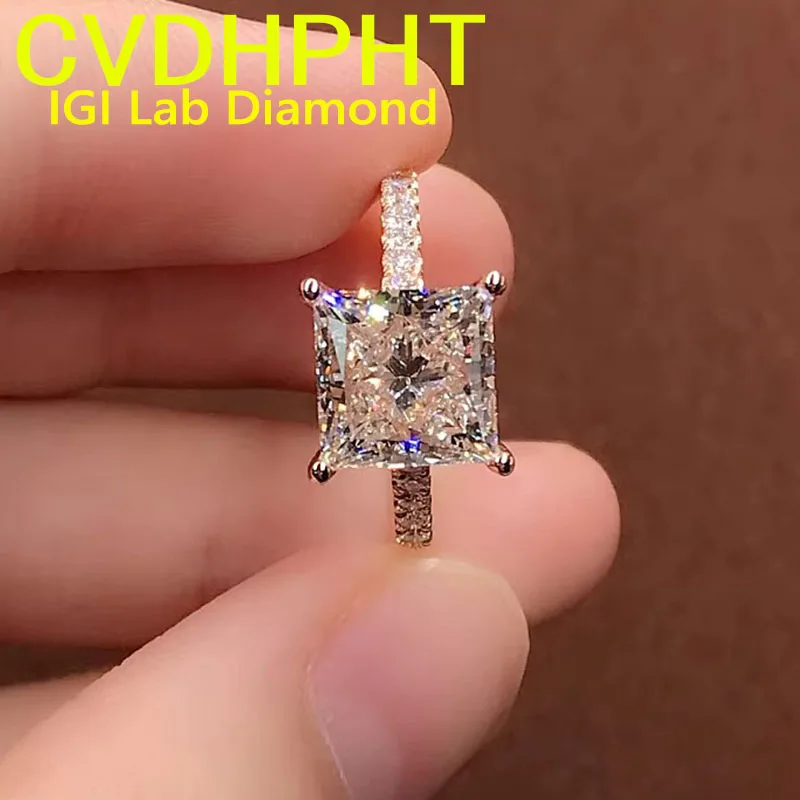 IGI Lab Growing Diamond Ring Princess shape D Color 1 2 3Ct Solid 9K Rose Gold Ring Diamond wedding Factory Engagement Ring
IGI Lab Growing Diamond Ring Princess shape D Color 1 2 3Ct Solid 9K Rose Gold Ring Diamond wedding Factory Engagement Ring