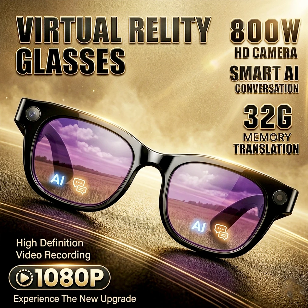 2026New 800W Pixel Camera Smart Glasses Men Video Recording AI Photo Recognition Bluetooth Call Voice Translation Sunglasses Man
2026New 800W Pixel Camera Smart Glasses Men Video Recording AI Photo Recognition Bluetooth Call Voice Translation Sunglasses Man