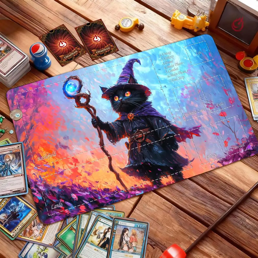 Fantasy Black Cat Wizard Magic Card Battle Mat MTG Playmat Anti-slip Base 35X60CM gathering gaming mats Board Game Mat for TCG
Fantasy Black Cat Wizard Magic Card Battle Mat MTG Playmat Anti-slip Base 35X60CM gathering gaming mats Board Game Mat for TCG
