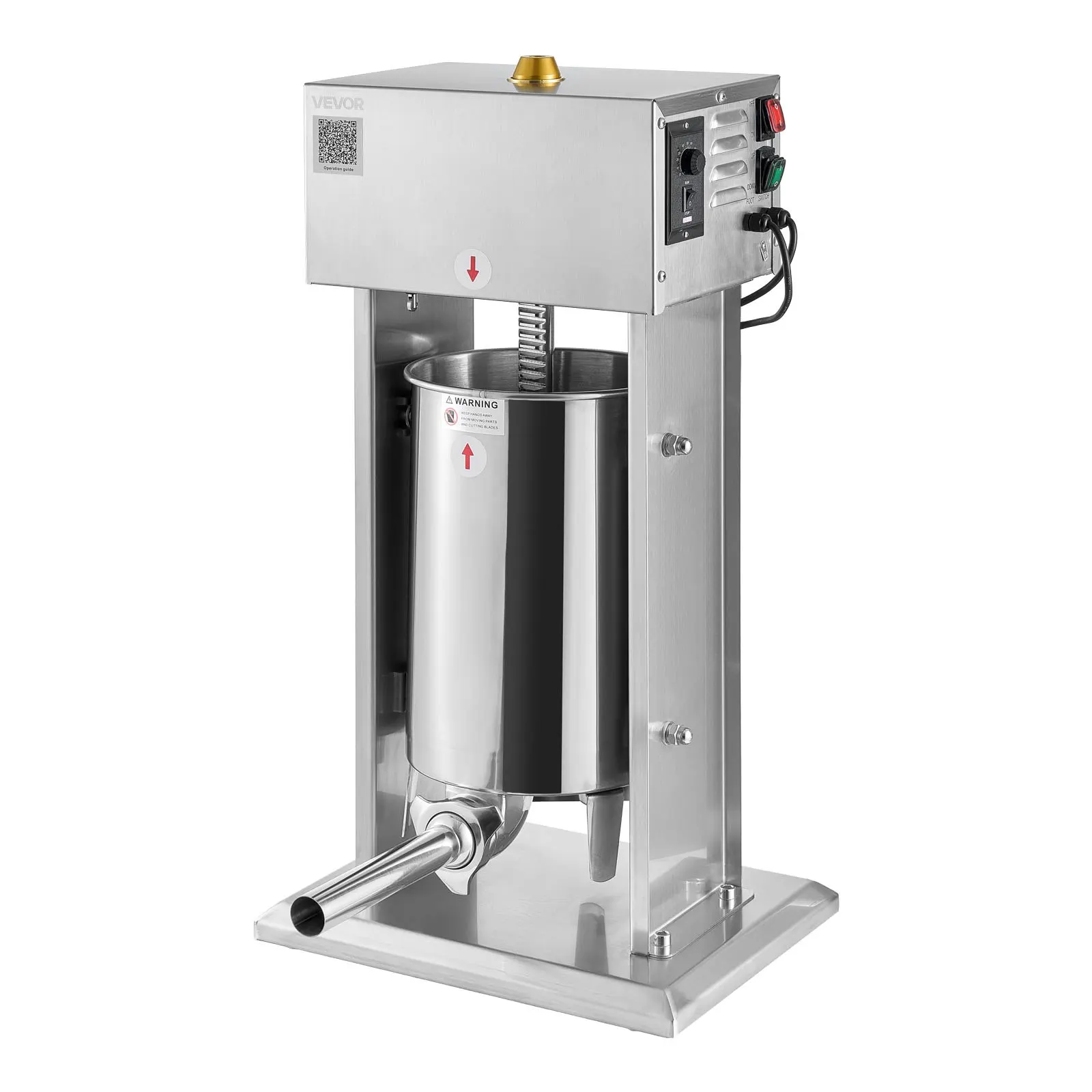 Electric Sausage Stuffer, 25 LBS / 12 L Vertical Meat Stuffer, Stepless Speed Control And Foot Pedal, Stainless Steel Heavy
Electric Sausage Stuffer, 25 LBS / 12 L Vertical Meat Stuffer, Stepless Speed Control And Foot Pedal, Stainless Steel Heavy