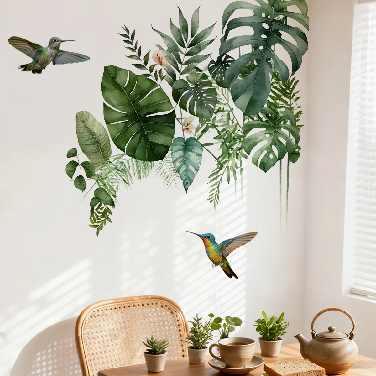 Watercolor Tropical Jungle Wall Decals Large Monstera Leaf Hummingbird Stickers Wall Art Living Room Bedroom Nursery Home Decor
Watercolor Tropical Jungle Wall Decals Large Monstera Leaf Hummingbird Stickers Wall Art Living Room Bedroom Nursery Home Decor