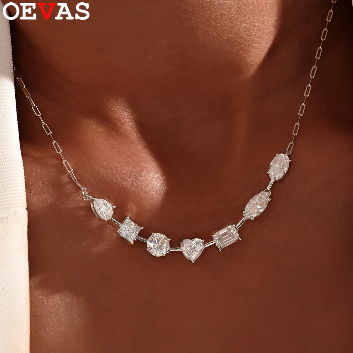 OEVAS 7-Stone Full Moissanite Pendant Necklace can Pass Diamond Test For Women S925 Silver 18K Gold NeckChain Fine Jewelry Gift
OEVAS 7-Stone Full Moissanite Pendant Necklace can Pass Diamond Test For Women S925 Silver 18K Gold NeckChain Fine Jewelry Gift