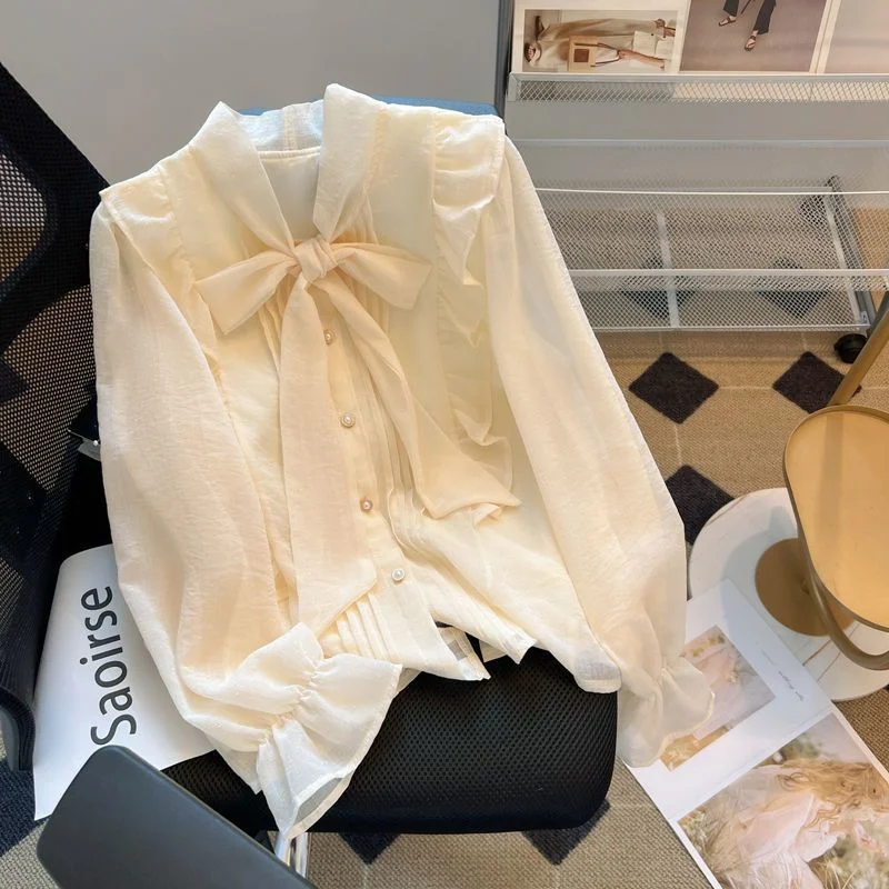Temperament Bow Shirt Fashionable Anti-wrinkle Versatile Long-sleeved Luxury Women's Top
Temperament Bow Shirt Fashionable Anti-wrinkle Versatile Long-sleeved Luxury Women's Top