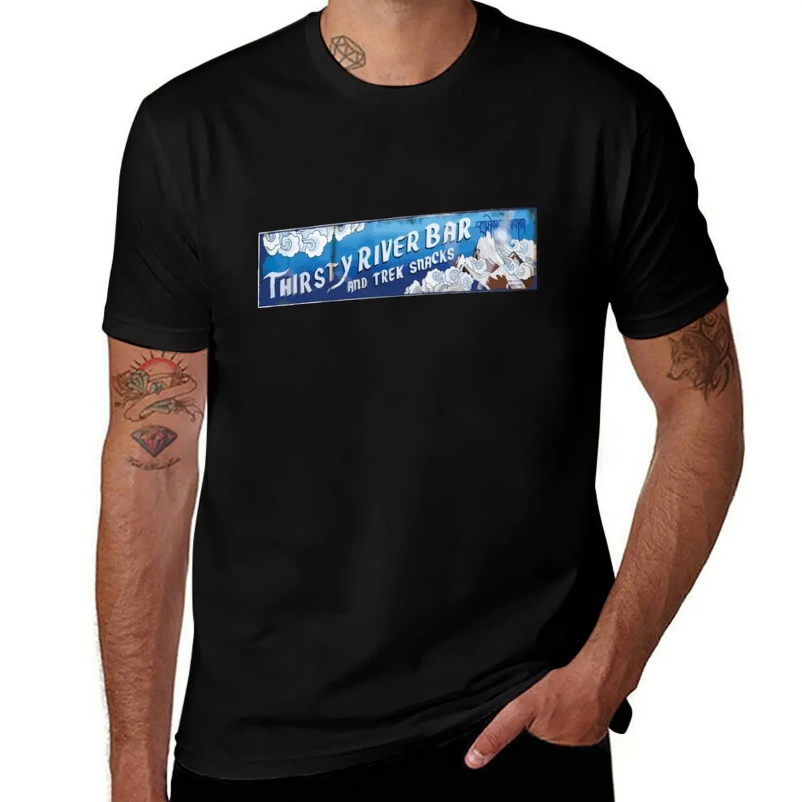 Thirsty River Bar and Trek Snacks T-Shirt Work Duty Casual T-Shirt
Thirsty River Bar and Trek Snacks T-Shirt Work Duty Casual T-Shirt