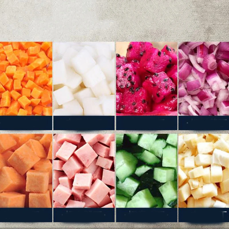 Radish Potato Food Processor-Commercial Automatic Slicer Electric Fruit and Vege Cube Cutting Dice Machine
Radish Potato Food Processor-Commercial Automatic Slicer Electric Fruit and Vege Cube Cutting Dice Machine